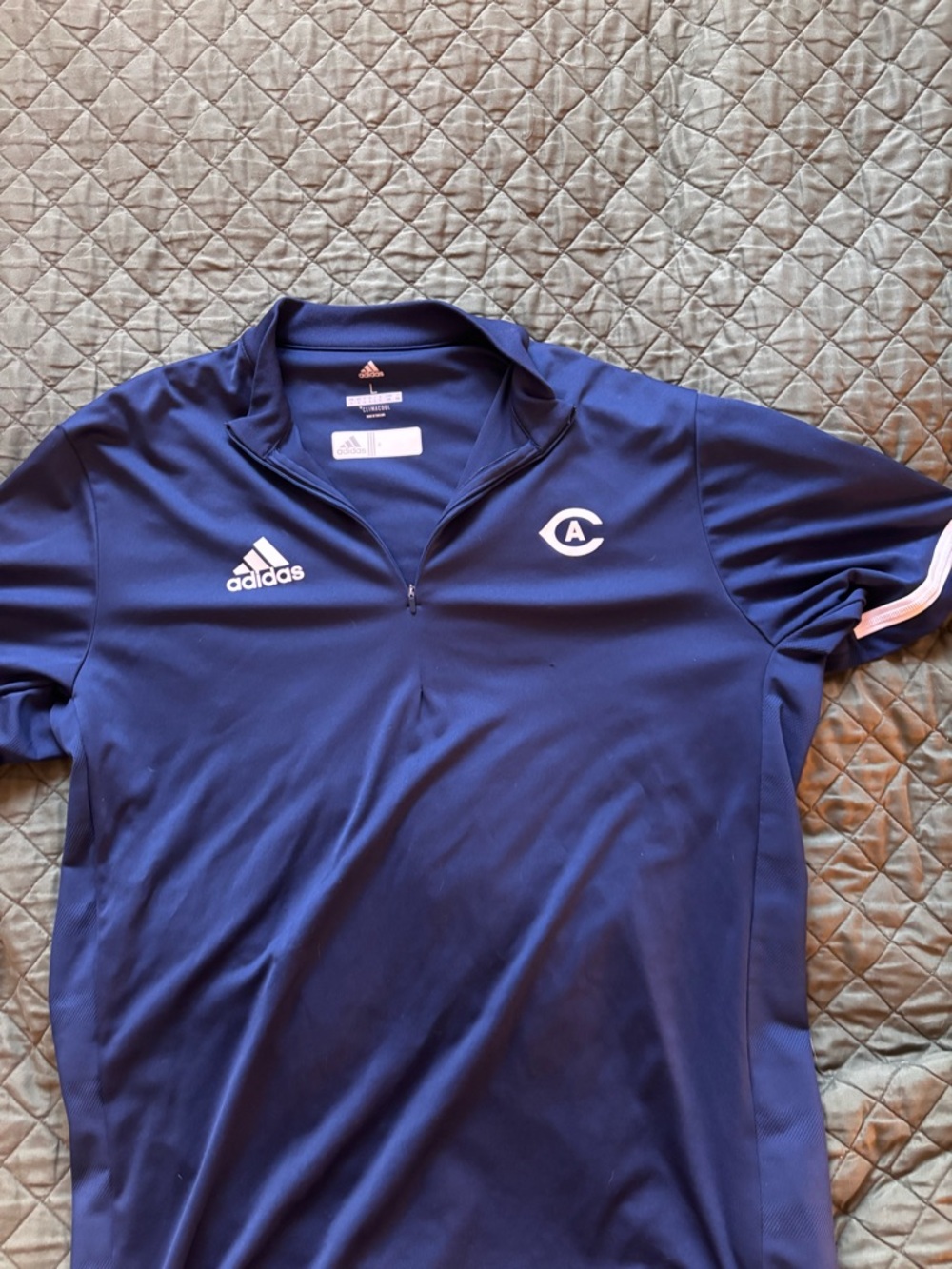 adidas UC Davis Navy ClimaCool Quarter-Zip Pullover